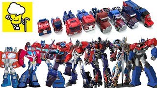 Different Optimus Prime Transformer robot truck toys ランスフォーマー 變形金剛 movie robots in disguise [upl. by Leirbma]