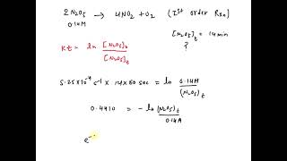 The decomposition of N2O5 in solution in carbon tetrachloride is a first order reaction 2N2O5 4NO2 [upl. by Huggins]