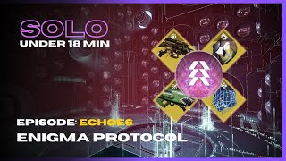 Solo Enigma Protocol under 18 min on Prismatic Hunter  Episode Echoes  Destiny 2 The Final Shape [upl. by Ailime]