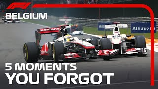 5 Moments You Forgot  Belgian Grand Prix [upl. by Ordnasela652]