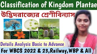 Classification of Kingdom Plantae in BengaliPlant Kingdom Classification in BengaliWBCSRailwayIX [upl. by Etnovahs]