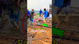 Reinforcement for Roof Slab Casting Construction  RMC Concrete Casting roof slab casting shorts [upl. by Ambrosane507]