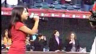 National Anthem Singer Angel Stadium Sara Lobato 12 yrs old [upl. by Eiral888]