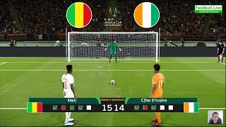 Mali 🆚 Côte dIvoire  Penalty Shootout 2024  Coupe dAfrique des Nations 2023  eFootball PES [upl. by Heinrich681]