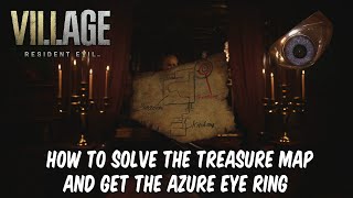 Resident Evil Village  How to solve the treasure map and create the secret Azure Eye Ring item [upl. by Yensehc]