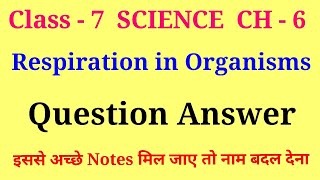 respiration in organisms class 7 question and answer  class 7 science chapter 6 question answer [upl. by Aivon]