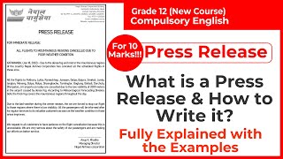 What is Press Release How to Write a Press Release Compulsory English Grade 12 Writing Task 3 [upl. by Roselle]