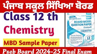 Chemistry Class 12 th PSEB Important Questions ll MBD Sample Papers for practice 2025 [upl. by Alexandrina856]