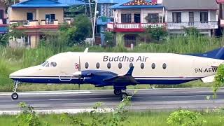 Buddha Air 9NAEW take off from Bharatpur Airport Nepal [upl. by Ttsepmet]