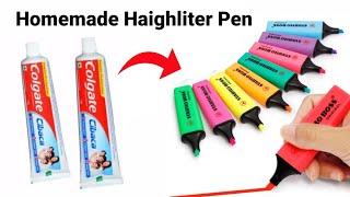 How to make Highlighter Pen at homehomemade highlighter pendiy penhighlighting penPen making [upl. by Hesoj]