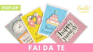 BIGLIETTO DAUGURI FAI DA TE FACILE handmadecard diy compleanno 3d popup [upl. by Sibley]