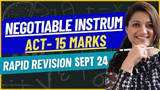 Negotiable Instrument Act 1881  Full Revision  Business Law  CA Foundation Sept 2024  ICAI [upl. by Jollenta]