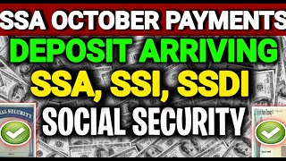 SSA OCTOBER PAYMENTS ARRIVING FOR ALL SOCIAL SECURITY SSI SSDI RECIPIENTS SSA PAYMENTS UPDATE 2024 [upl. by Eissac399]