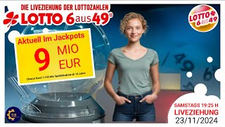 Ziehung der Lottozahlen live 23112024  lotto 6 aus 49 [upl. by Ablem]