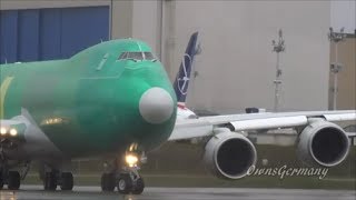 Boeing 7478F Silk Way Airlines RTO  TakeOff  Landing  RAT Test Flight  KPAE [upl. by Rubi]