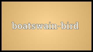 Boatswainbird Meaning [upl. by Suertemed]