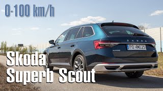 2020 Skoda Superb Scout 20 TDI 190 KM 4x4 DSG  test przyspieszenia 0100 kmh [upl. by Zobe]