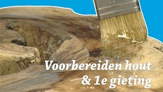 Salontafel maken met zwevend hout en Epoxy giethars  Video 24 DIY [upl. by Aryamoy]