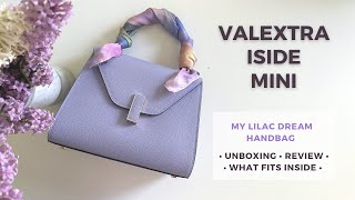 Valextra Iside Unboxing amp Review 💜 My Dreamy Lilac Handbag 🤍 Timeless Italian Handmade Leather Bag [upl. by Doralia]