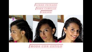 LINDO PEINADO PARA CABELLO CRESPO  PEINADOS RÃPIDOS Y FÃCILES [upl. by Hcaz]