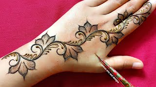 Easy stylish back hand mehndi design  simple arabic mehndi design  Mehndi design  mehndi Mehandi [upl. by Llerut265]