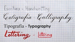 Diferencia ESCRITURA · CALIGRAFÍA · TIPOGRAFÍA · LETTERING  MelganniaTV [upl. by Beret]