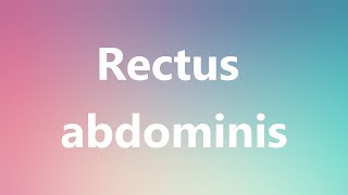 Rectus abdominis  Medical Definition and Pronunciation [upl. by Inafets]