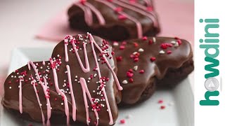 Chocolate brownies How to make heartshaped chocolate brownies [upl. by Idroj208]