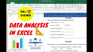 Survey formQuestionnaire Data Analysis in Excel  Urdu Hindi Tutorial  Lessonate  2020 [upl. by Martainn]