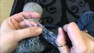 Weaving Two Handed Fair Isle in Purl and Knit [upl. by Donnell]