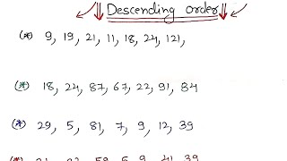 Arrange number in Descending Order  Descending order number  Descending number  Descending [upl. by Lubow]