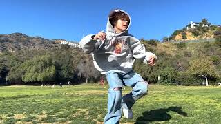 Trainee A Freestyle dance in Front of Hollywood Sign  JJ amp Sangwon Guerrilla Stage in LA [upl. by Ener692]