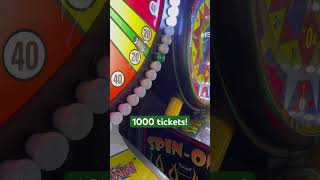 1000 Ticket Win on SpinNWin Arcade Game [upl. by Burhans]