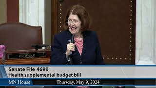 Minnesota House debate on SF4699 the health supplemental budget bill 5924 [upl. by Netsud]