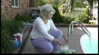 Removing Algae From a Swimming Pool  Treating Swimming Pool With Algaecide [upl. by Sato714]