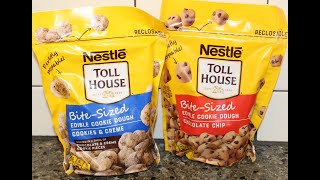 Nestle Toll House BiteSized Edible Cookie Dough Cookies amp Crème and Chocolate Chip Review [upl. by Efi]