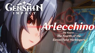 Arlecchino The Knave First Appearance Cutscene  Fatui Harbinger Meeting  Genshin Impact 41 [upl. by Naivart]