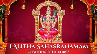 Most Powerful Sri Lalitha Sahasranamam Fast Chanting Lyrics  Divine Sanskrit Sloka T S Ranganathan [upl. by Yrelbmik789]