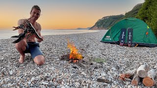 Epic Spearfishing and Exploring UK Coastline  Catch Cook Camp [upl. by Nalorac]