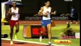 Lari 10000 meter Agus Prayogo  Sea Games XXVI 2011 [upl. by Kcirdez]