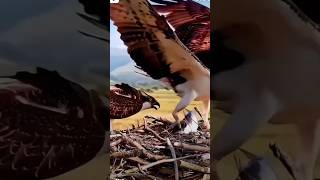 🦅🐟Eagle hunts fish and birds eagle hunting eagle catching fishshorts youtubeshorts viral [upl. by Einama]