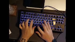 Razer blackwidow tournament edition chroma v2 lubed with lip balm sound test [upl. by Ynnod784]