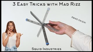 3 Easy Fan Tricks with Swag  Beginner BalisongButterfly Knife Tutorial [upl. by Nahte563]