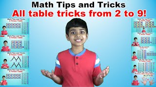 Learn 2 to 9 Times Multiplication Tricks  Easy and fast way to learn  Math Tips and Tricks [upl. by Ynoffit]