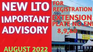 LTO EXTENDED VALIDITY OF REGISTRATION EXTENSION LTO PUBLIC ADVISORYAugust 2022 [upl. by Assirrak790]