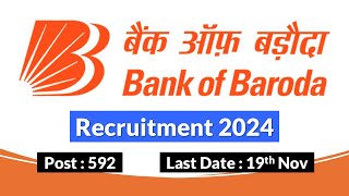 Bank Of Baroda Recruitment 2024  BOB New Vacancy 2024 Out  Full Details [upl. by Aizitel217]