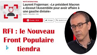 Le Nouveau Front Populaire tiendra RFI 15 juin 2024 [upl. by Attikin]