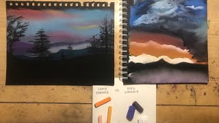 Hard pastels vs soft pastels realtime landscape tutorial in soft pastel and hard pastel nupastel [upl. by Ariahay90]