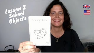 Lessons4kids  Lesson 2 Introduction  School Objects Les fournitures scolaires en anglais [upl. by Ylecara]