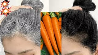 White Hair Dye Naturally With Carrot \\ Gray hair dye naturally in 3 minutes \\ Gray hair [upl. by Adnuhsar]